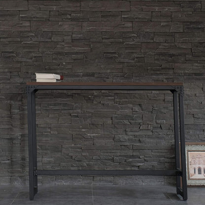 Minimalist Dark Brown Bar Table - Industrial Style