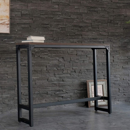 Minimalist Dark Brown Bar Table - Industrial Style