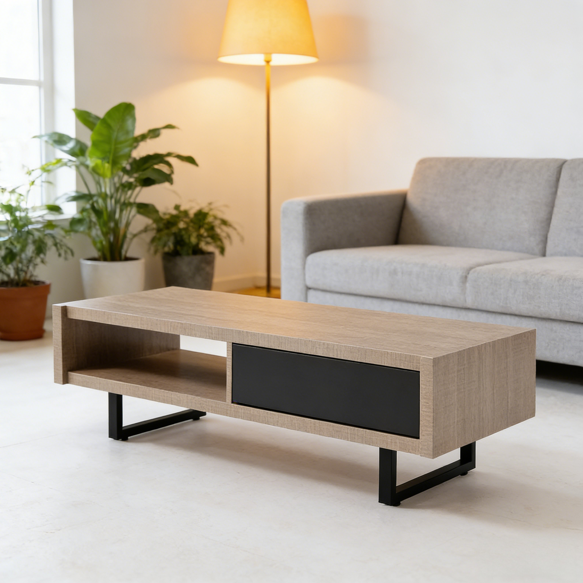 Mid-Century Coffee Table - Ash Wood Storage