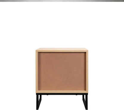 16" Wood Side Table with Drawer - Coastal Modern Design for Living Room