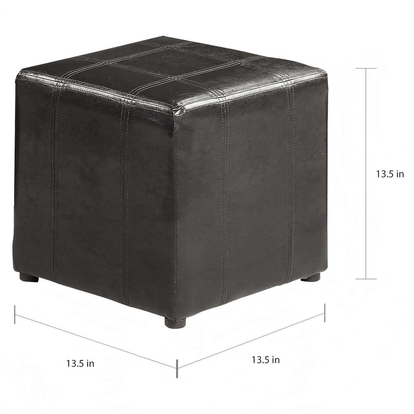 Black Storage Bench with 2 Ottomans - 40" W x 17.5" D for Living Room