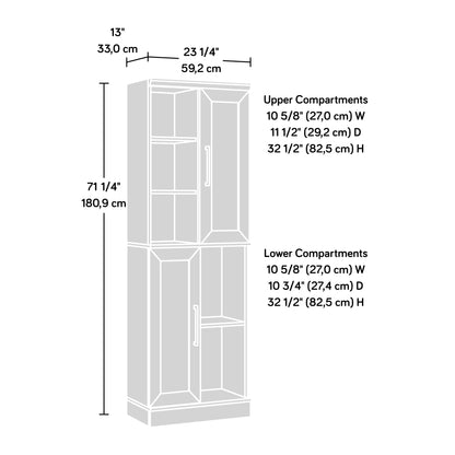 Brown Oak Storage Cabinet - 6 Shelves Adjustable