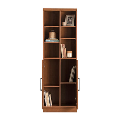 Brown Oak Storage Cabinet - 6 Shelves Adjustable