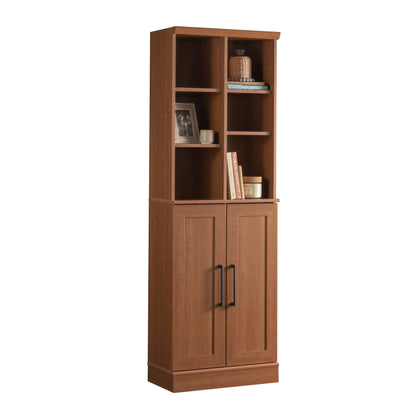 Brown Oak Storage Cabinet - 6 Shelves Adjustable