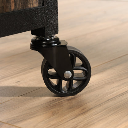 File Pedestal - Dark Oak Finish | Mobile Filing Cabinet