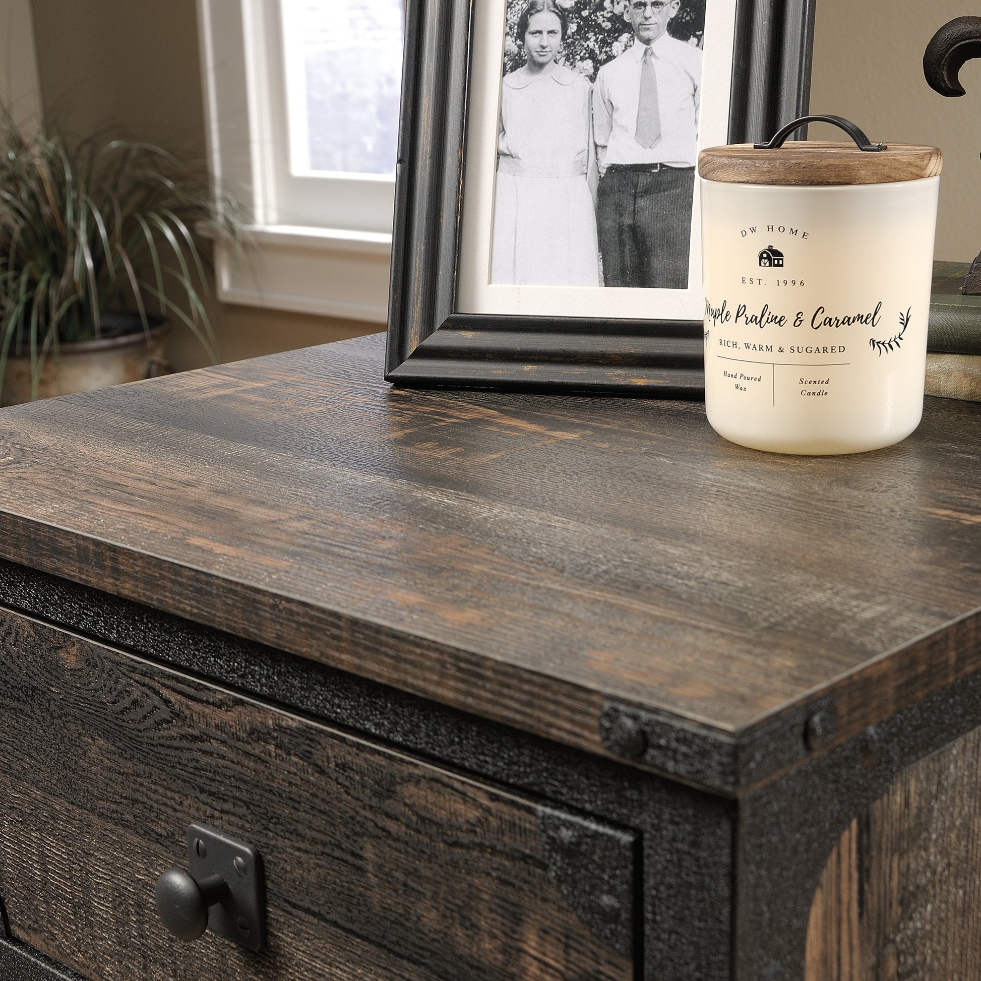 File Pedestal - Dark Oak Finish | Mobile Filing Cabinet
