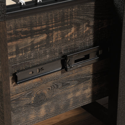 File Pedestal - Dark Oak Finish | Mobile Filing Cabinet
