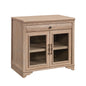 Library Base with 2 Glass Doors and Spacious Drawer, Brown finish