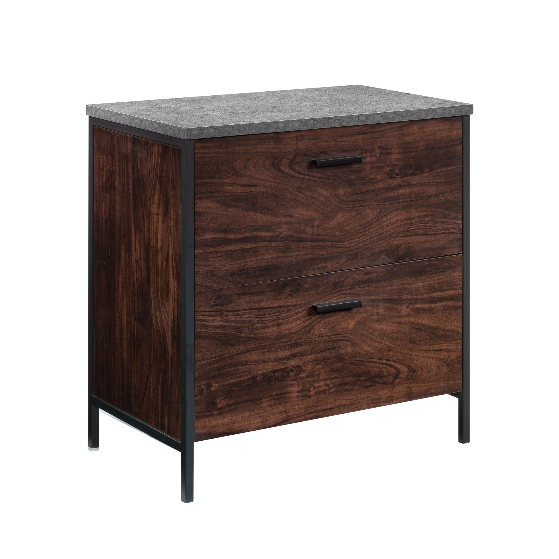 Lateral File with Full-Extension Slides, Dark Walnut finish