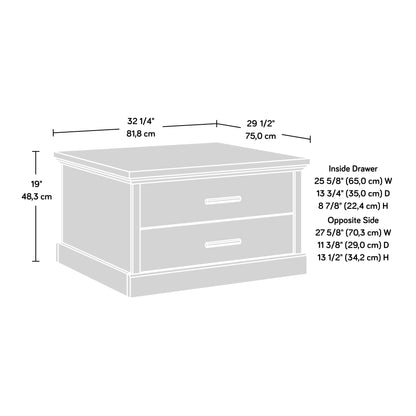 Brown Farmhouse Coffee Table with Storage Drawers
