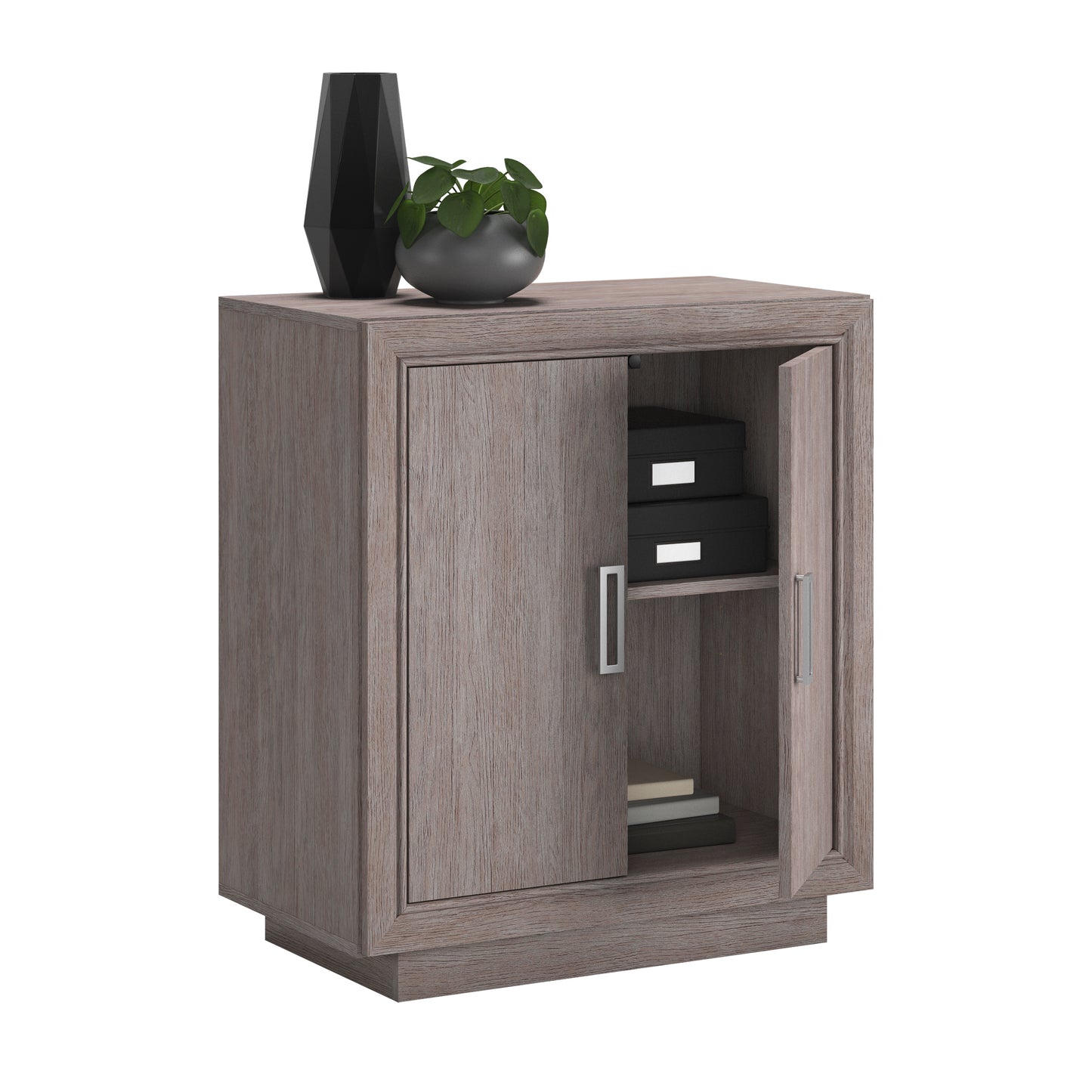 Brown Oak File Cabinet - 1-2 Shelf Storage