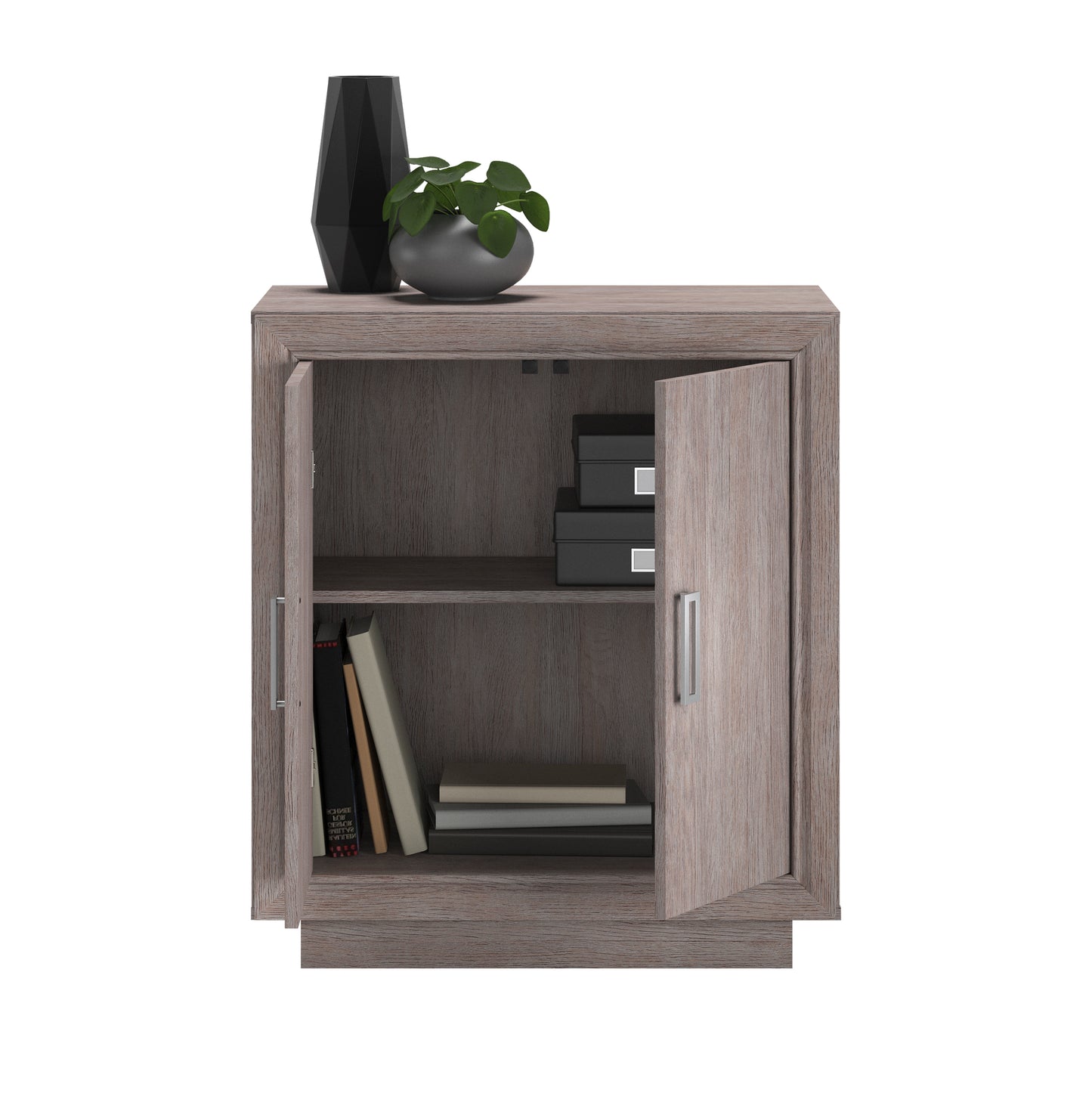 Brown Oak File Cabinet - 1-2 Shelf Storage