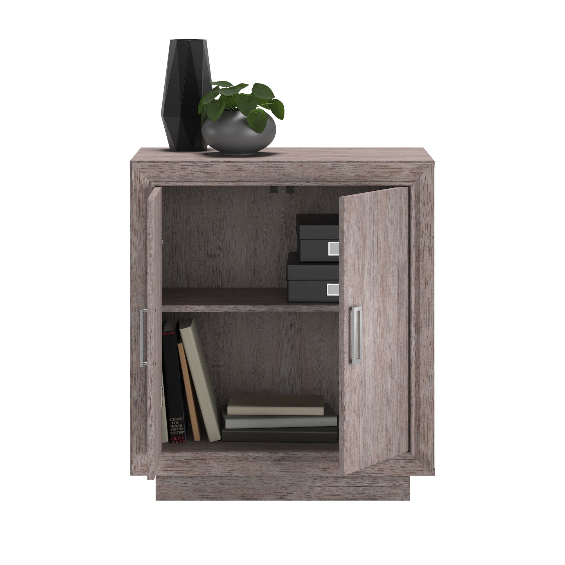 Brown Oak File Cabinet - 1-2 Shelf Storage