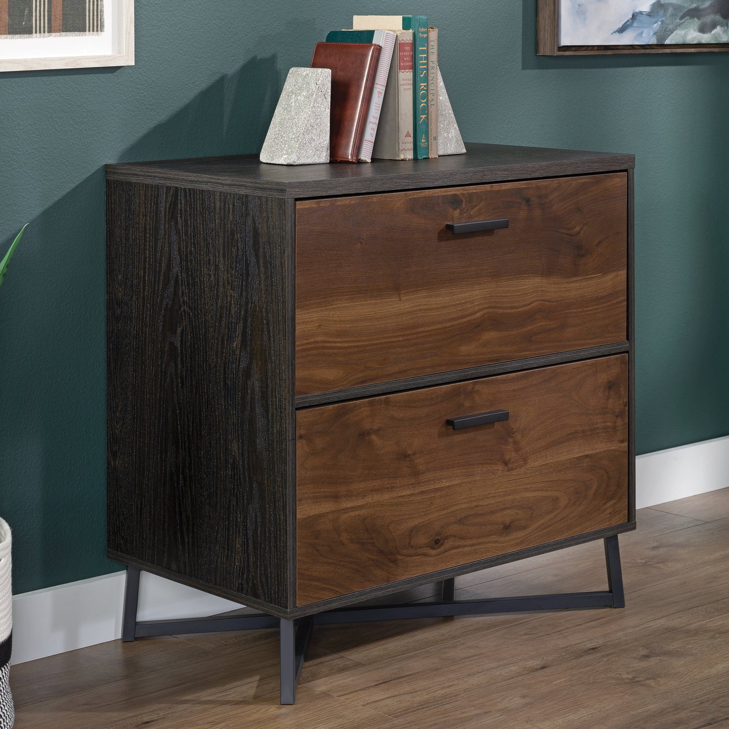 White Mid-Century Modern Filing Cabinet - 1-2 Drawer Office Storage