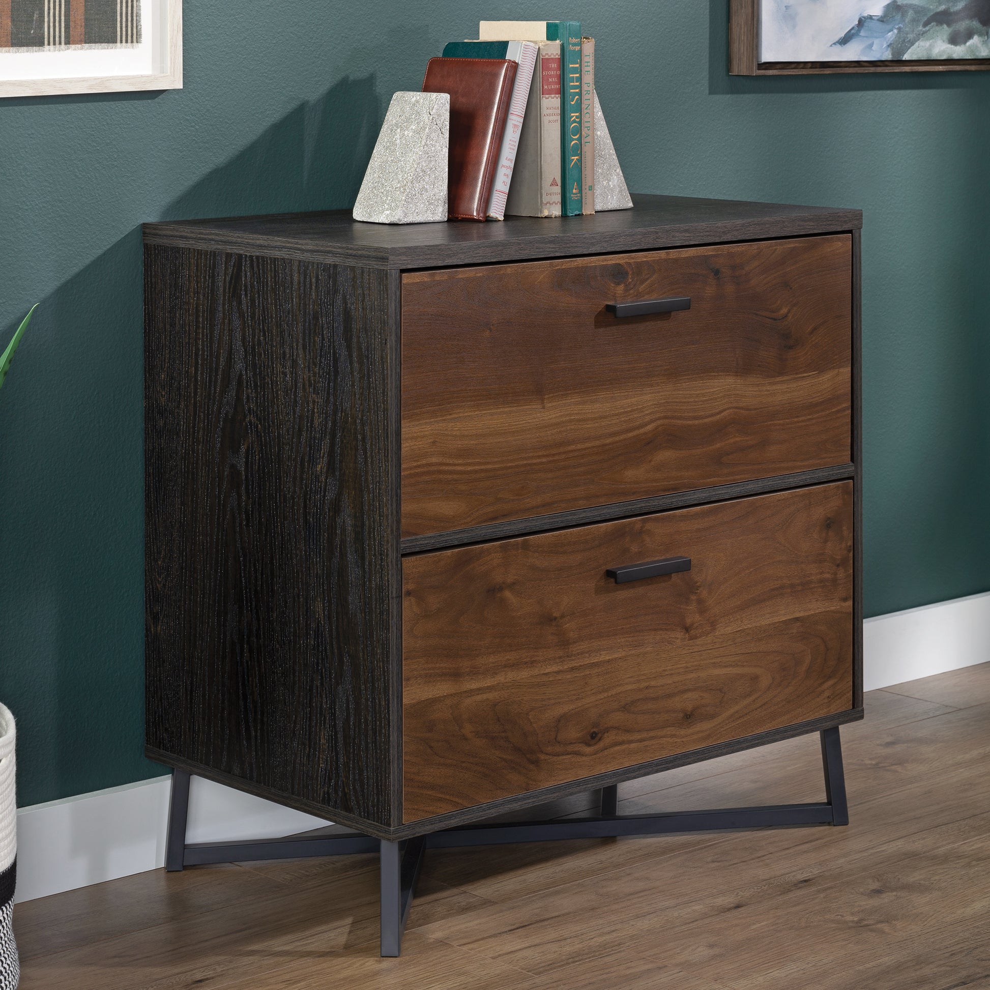 White Mid-Century Modern Filing Cabinet - 1-2 Drawer Office Storage