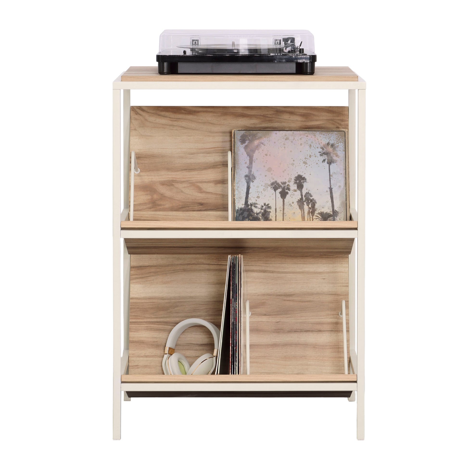 Mid-Century Brown Accent Storage Cabinet - Home Office