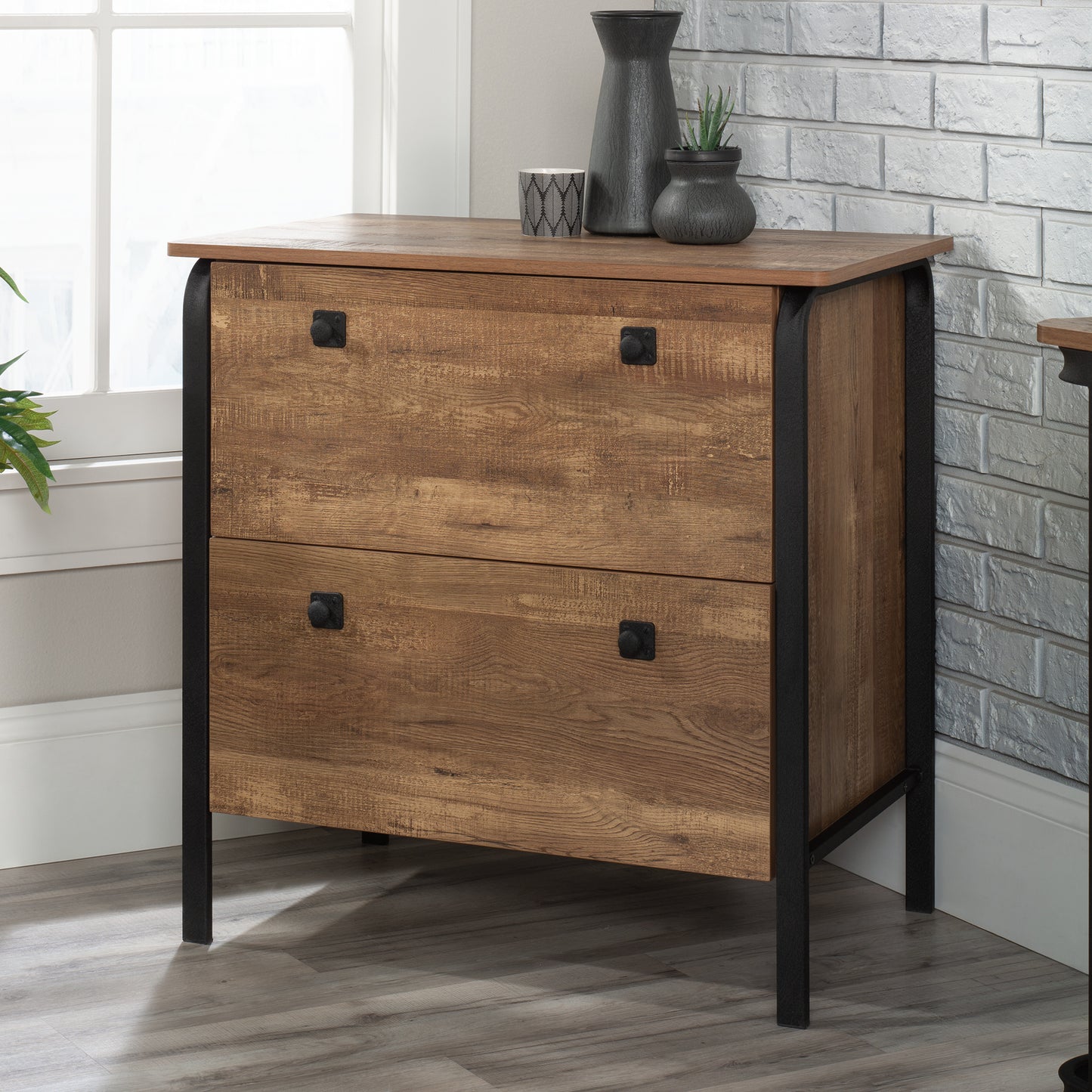 Black Filing Cabinet with 1-2 Drawers - Office Storage for Home Office