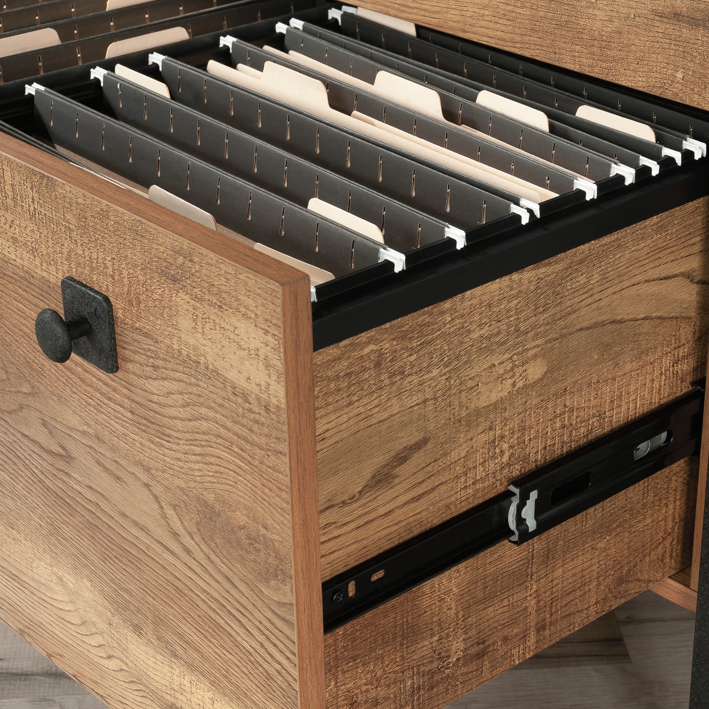 Black Filing Cabinet with 1-2 Drawers - Office Storage for Home Office