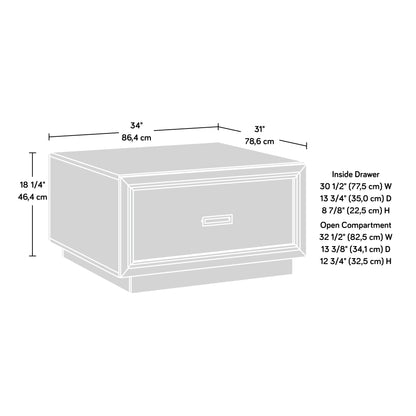 Brown Rectangular Coffee Table - Gray Finish