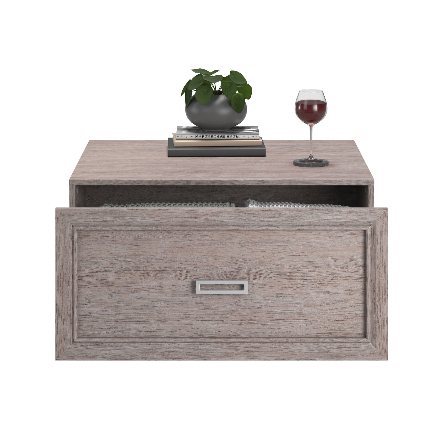 Brown Rectangular Coffee Table - Gray Finish