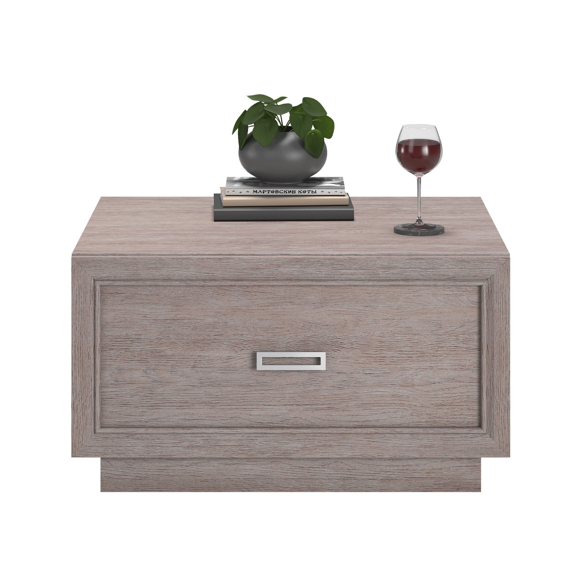 Brown Rectangular Coffee Table - Gray Finish