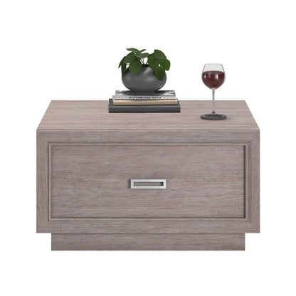 Brown Rectangular Coffee Table - Gray Finish