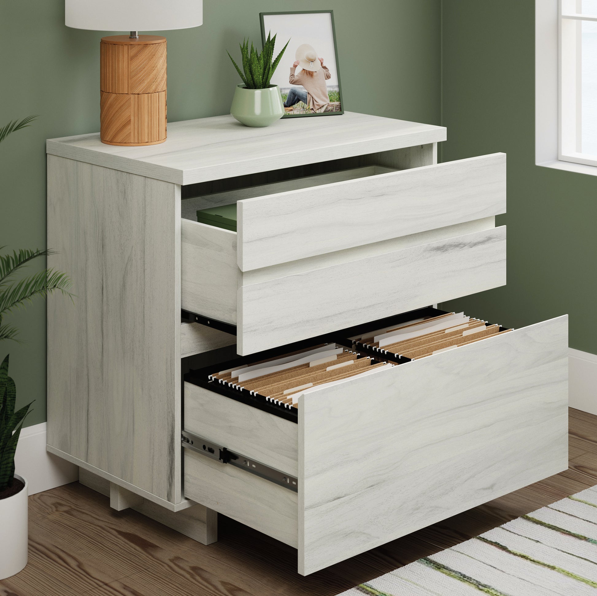 Brown Filing Cabinet with 1-2 Drawers - Office Storage