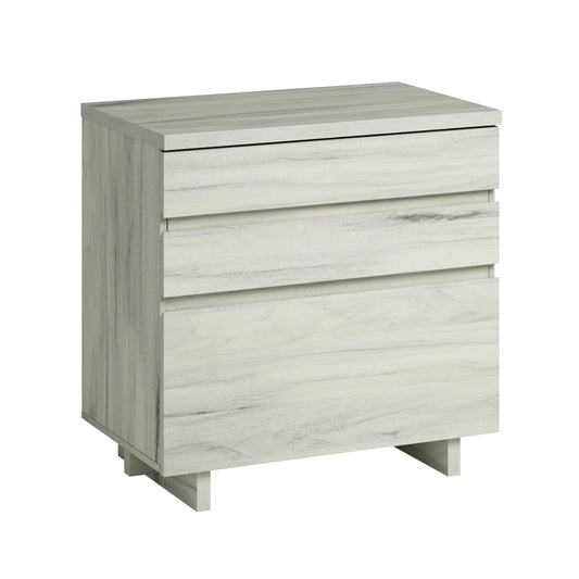 Lateral File with Large Drawers, Off White and Gray finish