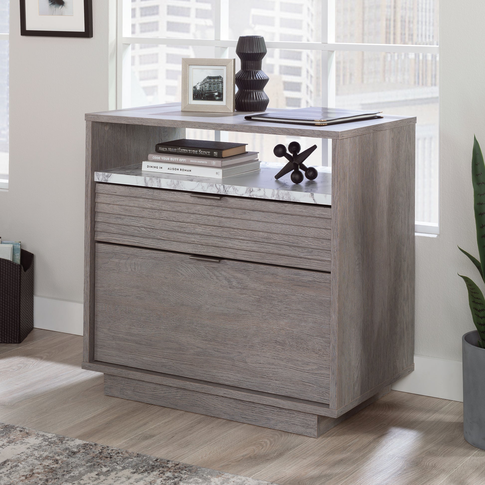 2-Drawer Brown Filing Cabinet - Home Office Storage