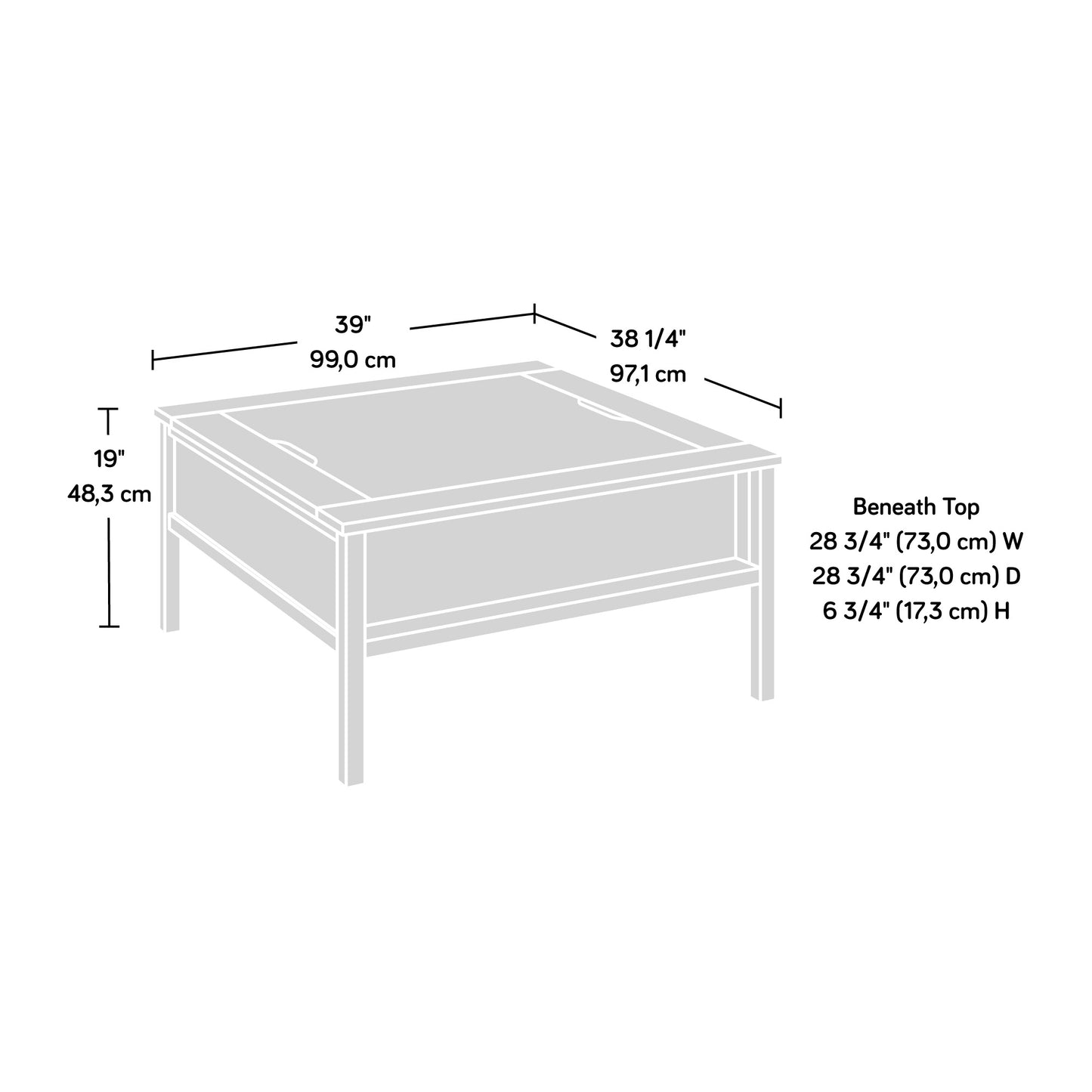White Square Gaming Desk Table with Chess Storage