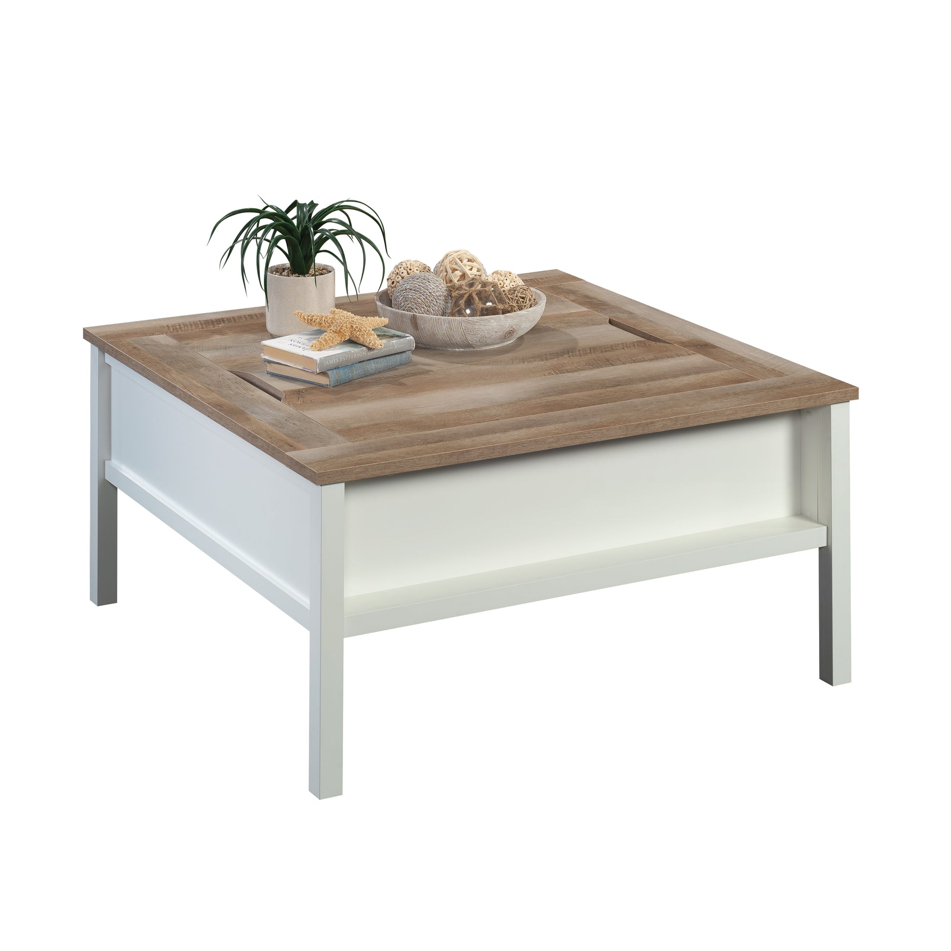 White Square Gaming Desk Table with Chess Storage