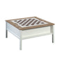 Coffee Table with Chess Game Surface, White finish