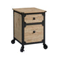 File Pedestal with Smooth-Glide Drawer, Beige and Natural finish
