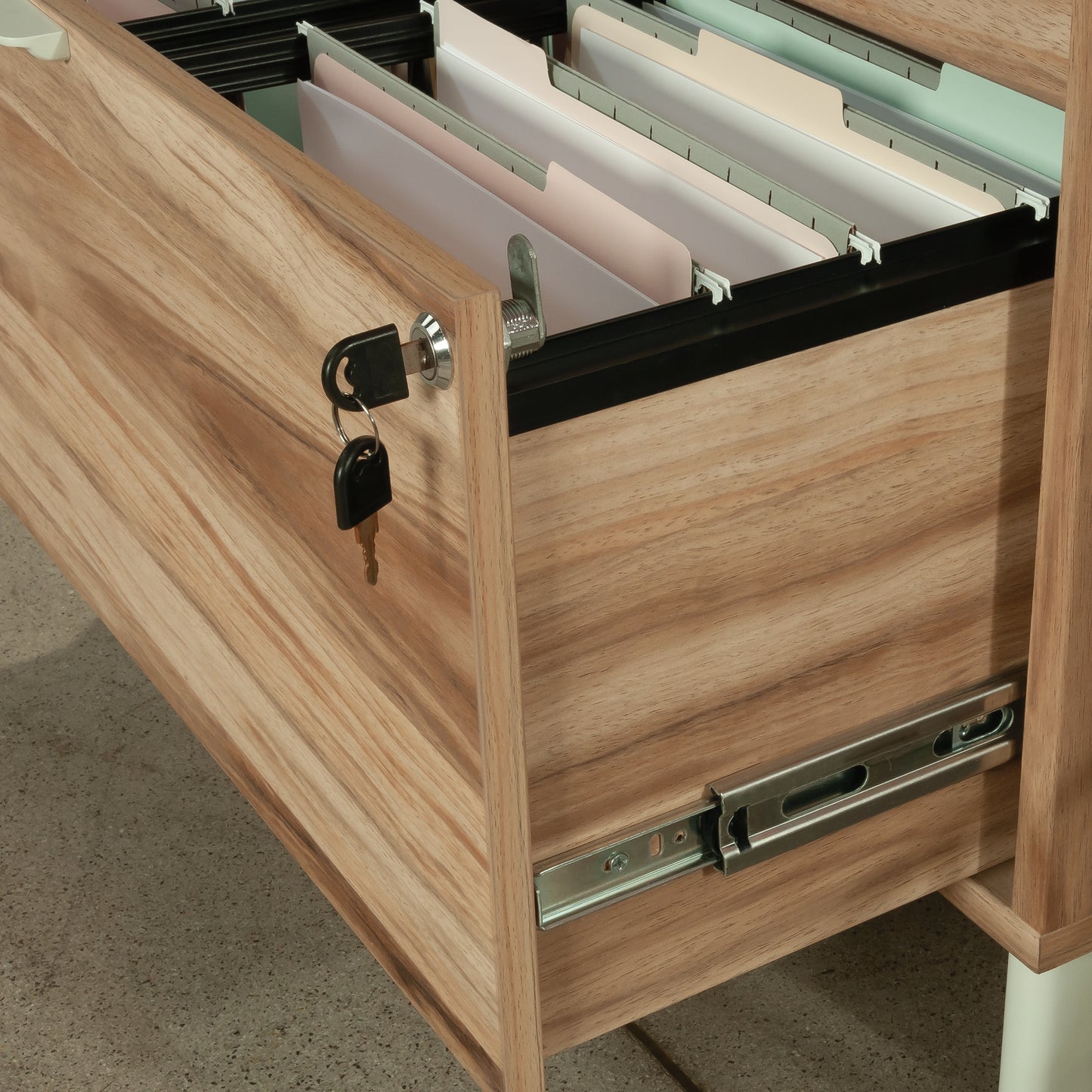 2-Drawer Filing Cabinet - Brown Oak Finish