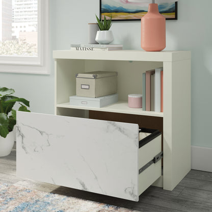 White Filing Cabinet with 1-2 Drawers - Office Storage for Home Office