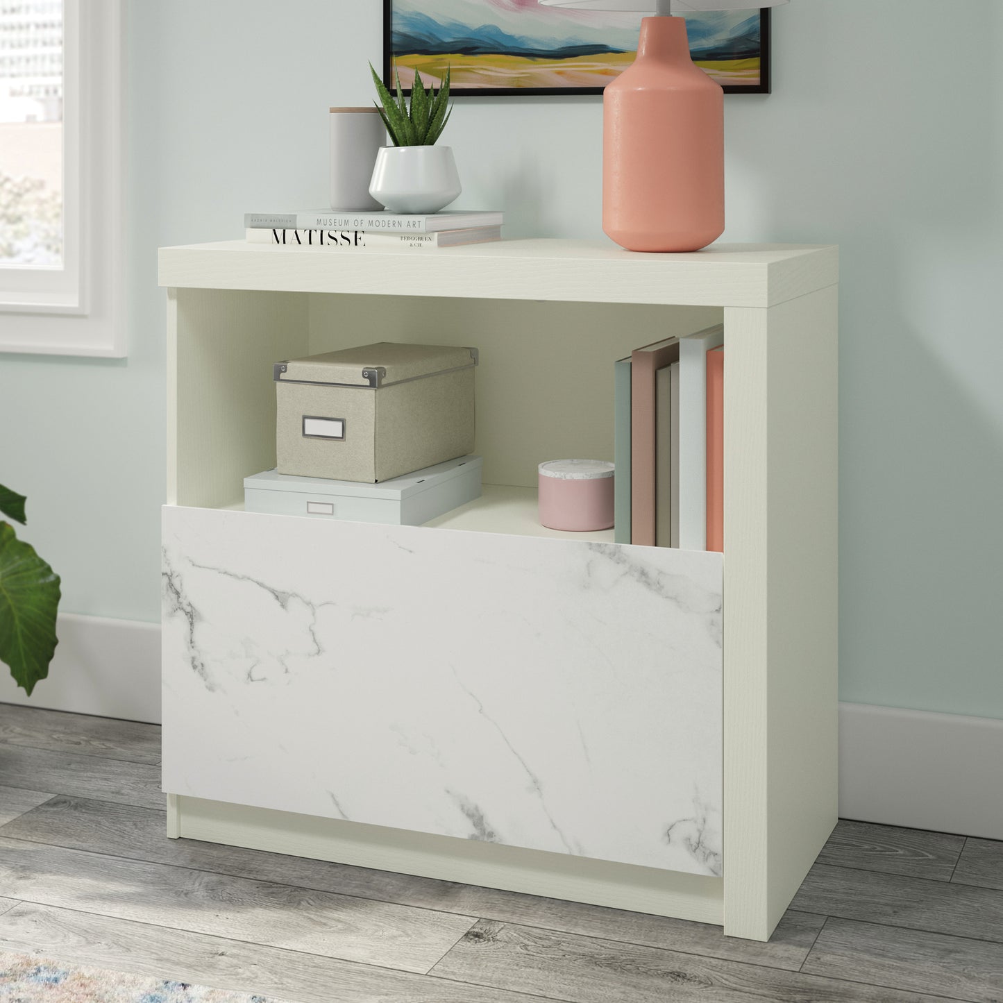 White Filing Cabinet with 1-2 Drawers - Office Storage for Home Office