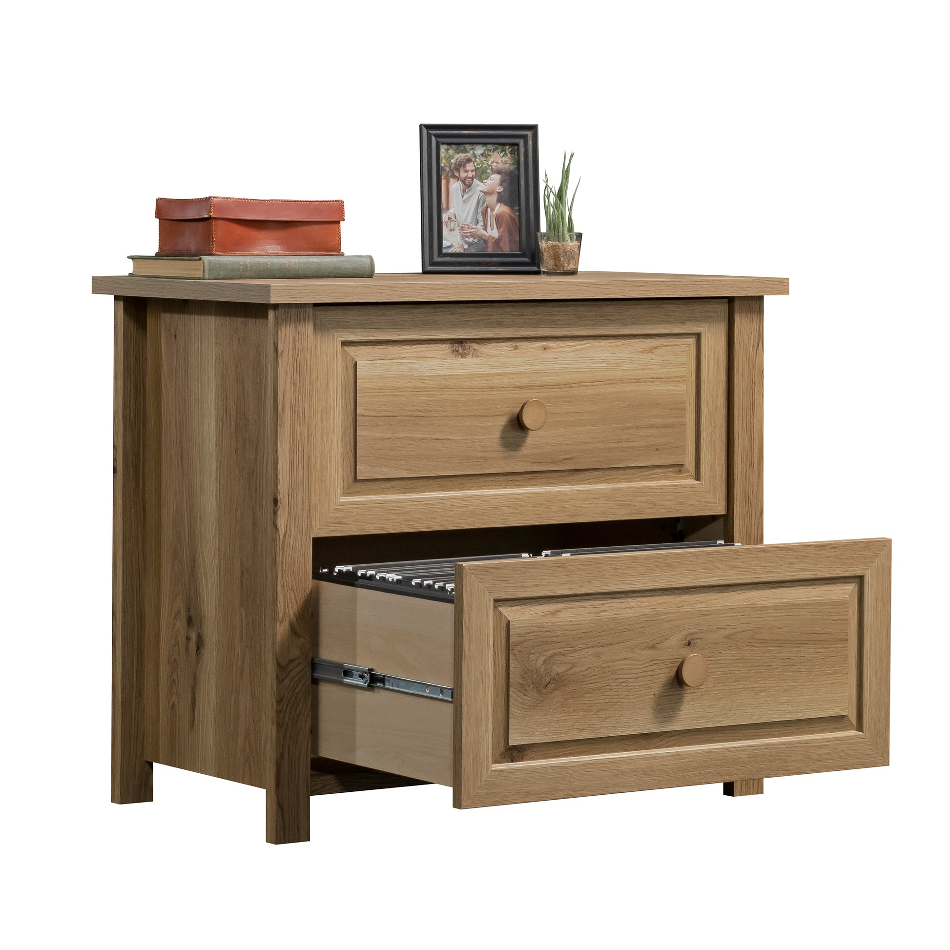 Brown Farmhouse Filing Cabinet - 1-2 Drawer Office Storage