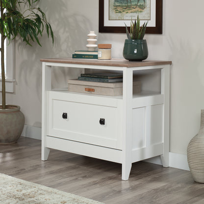 Farmhouse Brown Filing Cabinet with Shelves for Office Storage