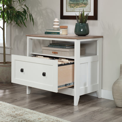 Farmhouse Brown Filing Cabinet with Shelves for Office Storage