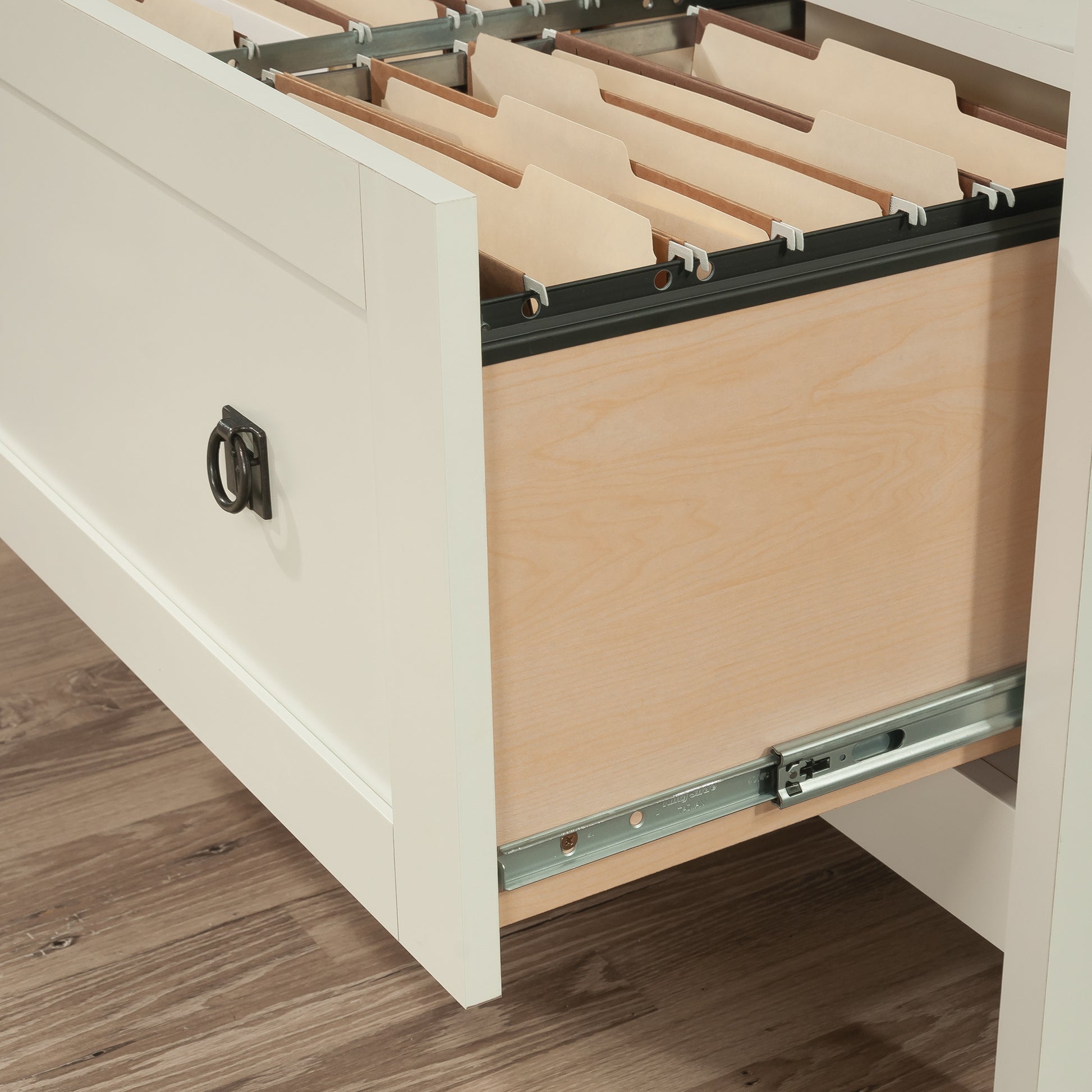 Farmhouse Brown Filing Cabinet with Shelves for Office Storage