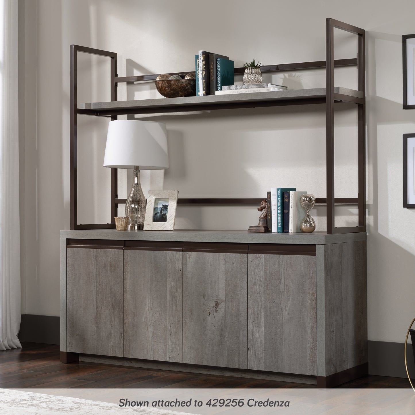 Brown Credenza Hutch - Storage & Display Shelving