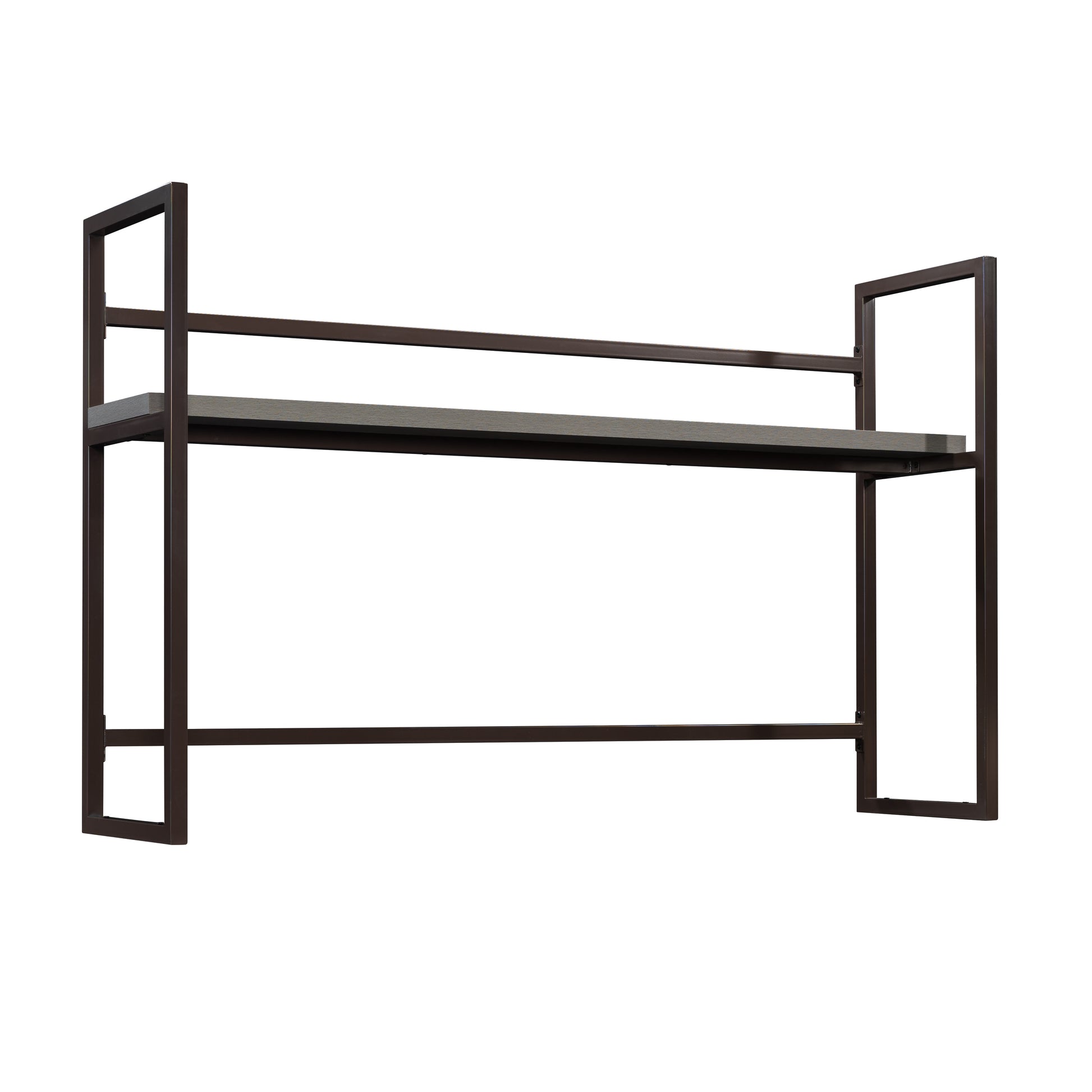 Credenza Hutch with Impact-Resistant Design, Brown finish