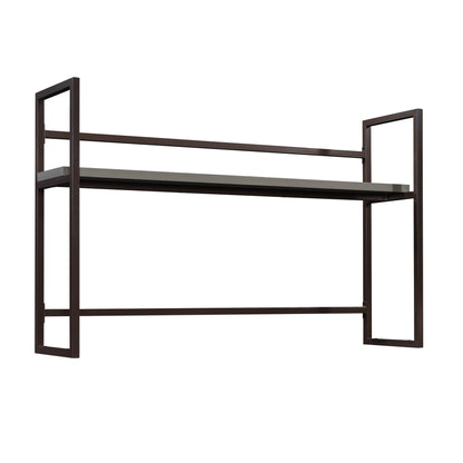 Credenza Hutch with Impact-Resistant Design, Brown finish