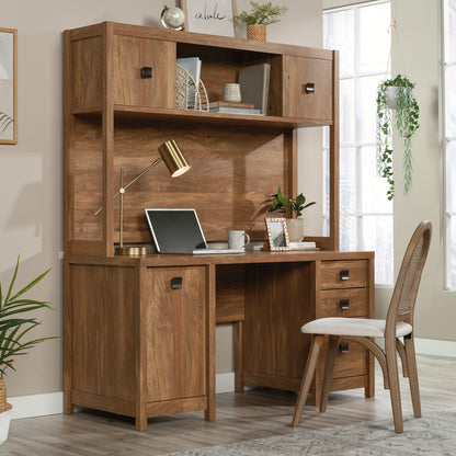 Hutch with Hidden Storage - Brown Industrial Style