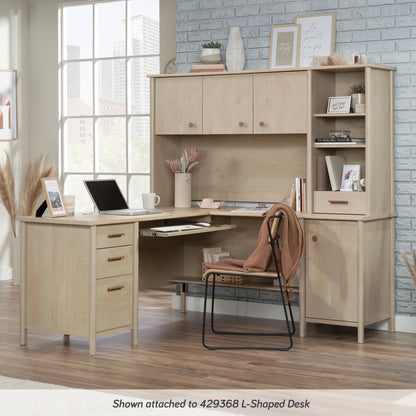 White Desktop Hutch with Adjustable Shelves - Office Storage