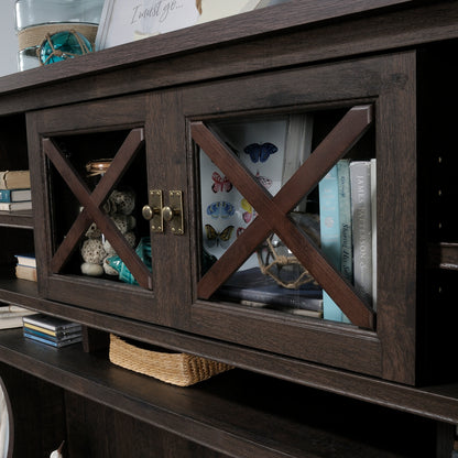 Brown 4 Shelf Hutch - Office Storage Cabinet