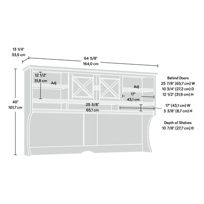 Brown 4 Shelf Hutch - Office Storage Cabinet