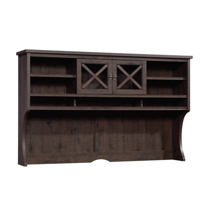 Hutch with Adjustable Shelves, Brown finish