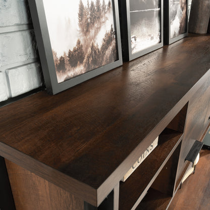 Brown Wood Office Hutch with Shelves - 36.77" W for Living Room