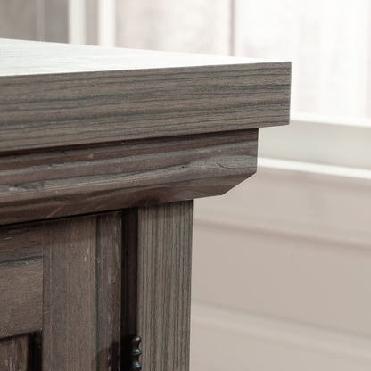 Brown Farmhouse File Credenza with Adjustable Shelves for Office Storage